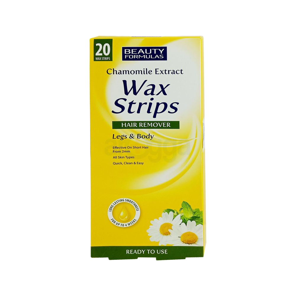 Beauty Formulas Chamomile Wax Strips Hair Removal 20pcs