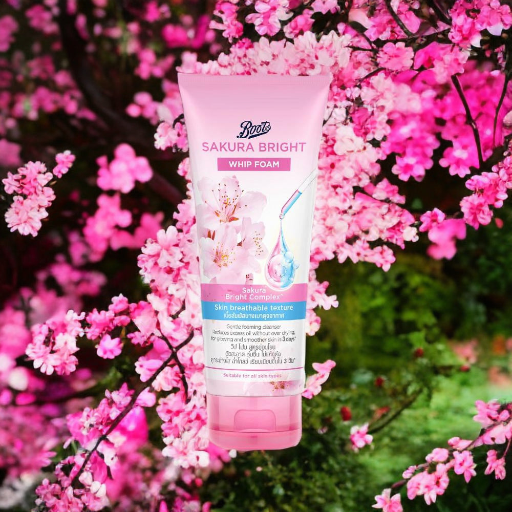 Boots Sakura Bright Whip Foam Facial Cleanser 100ml (BD)