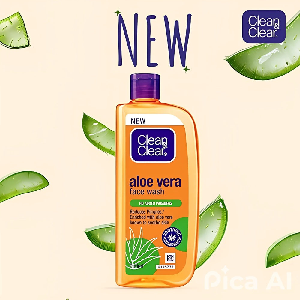 Clean & Clear Aloe Vera Face Wash 100ml Bottle new image looks