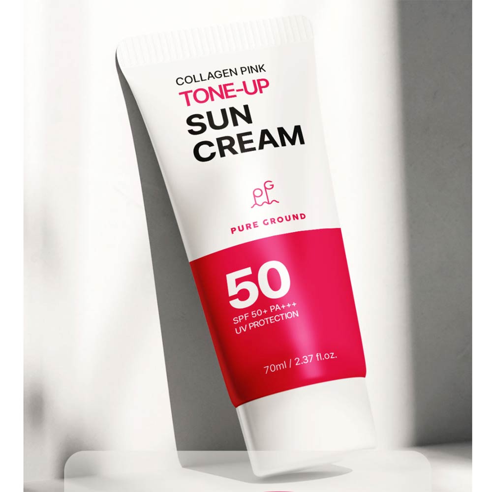 Collagen Pink Tone-Up Sun Cream SPF 50+ PA+++ by Pure Ground – 70ml tube
