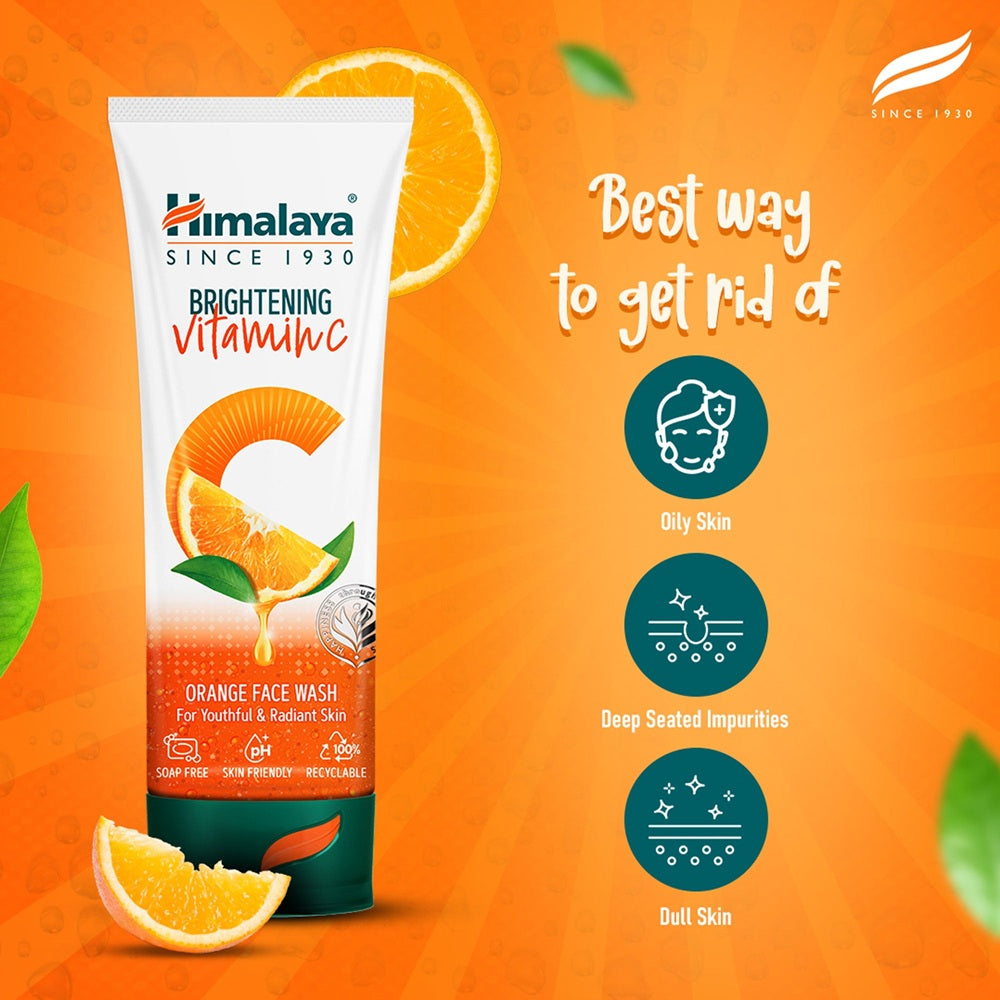Himalaya Brightening Vitamin C Orange Face Wash – Gentle Daily Cleanser with best way to get rid of