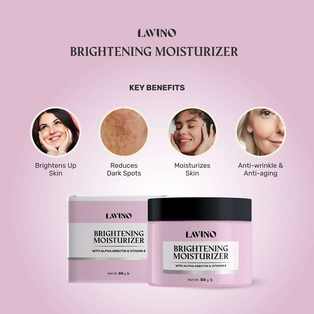 Lavino Brightening Moisturizer with Alpha Arbutin & Vitamin E 50g