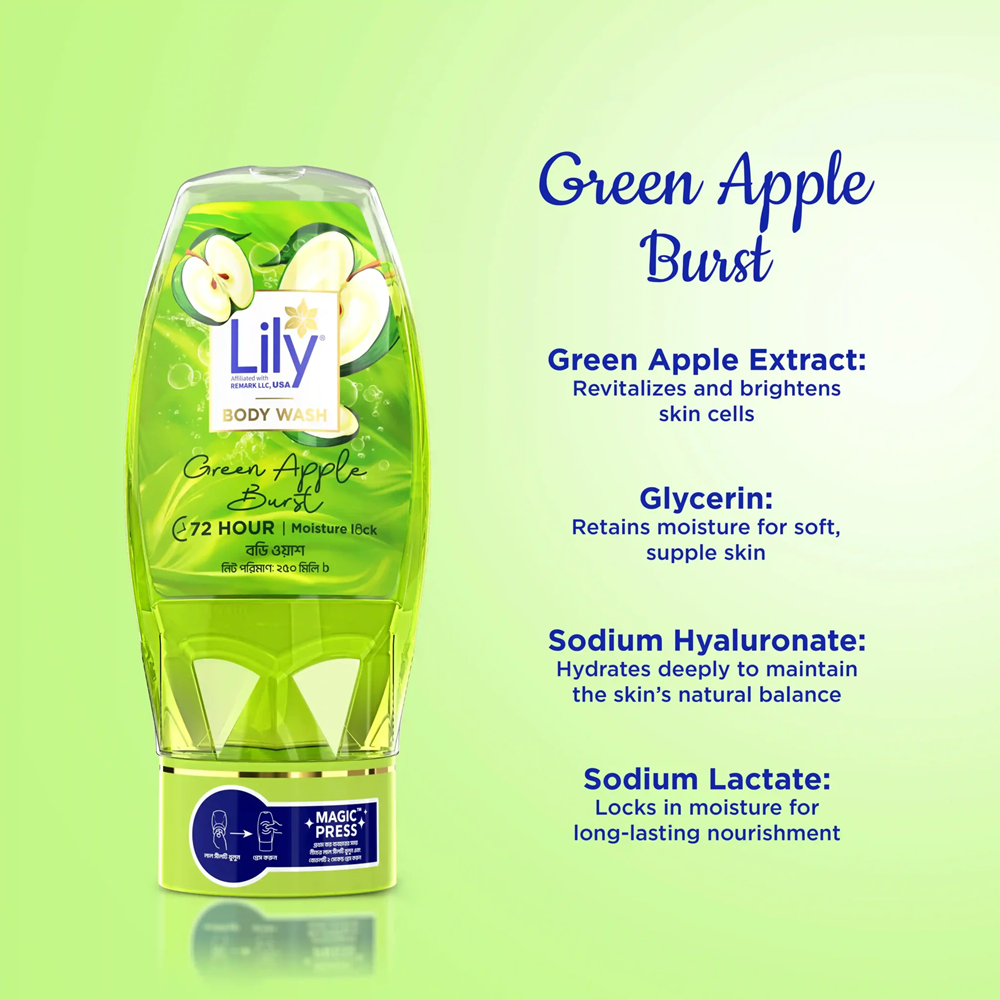 Lily Green Apple Burst Body Wash 250ml