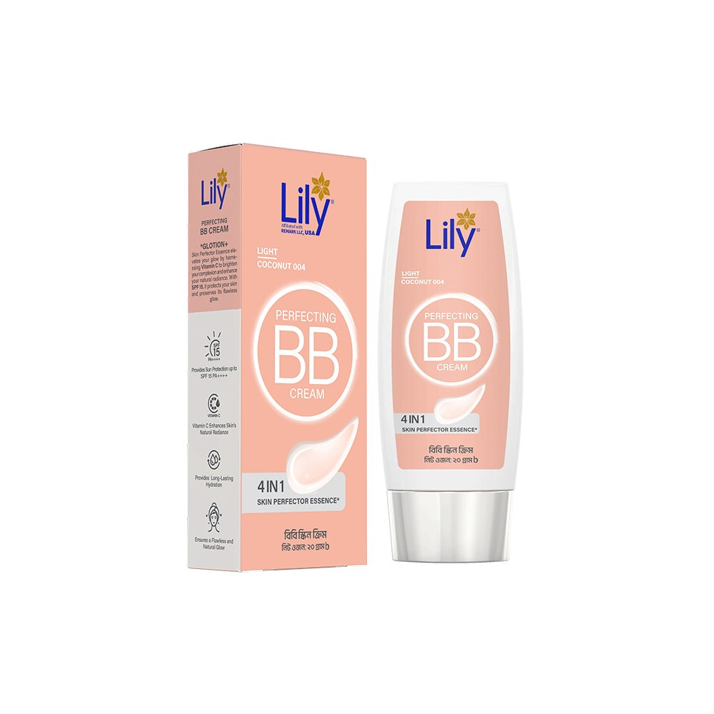 Lily Perfecting BB Cream Coconut 004 | 4-in-1 BB Cream with SPF 15, Vitamin C & Natural Coverage