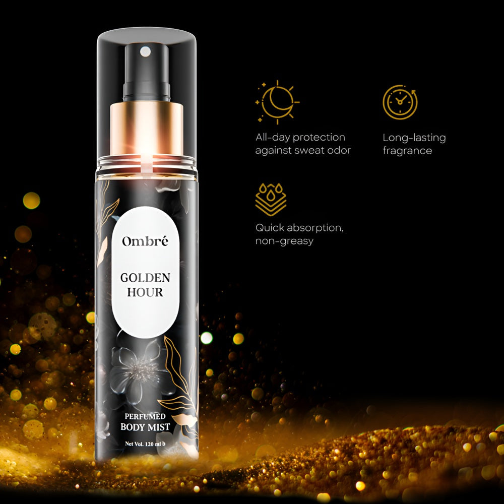 ombr_-body-mist-perfume-golden-hour-benefits of longlasting fragrance againts sweet odor from sun and quick absorption non greasy