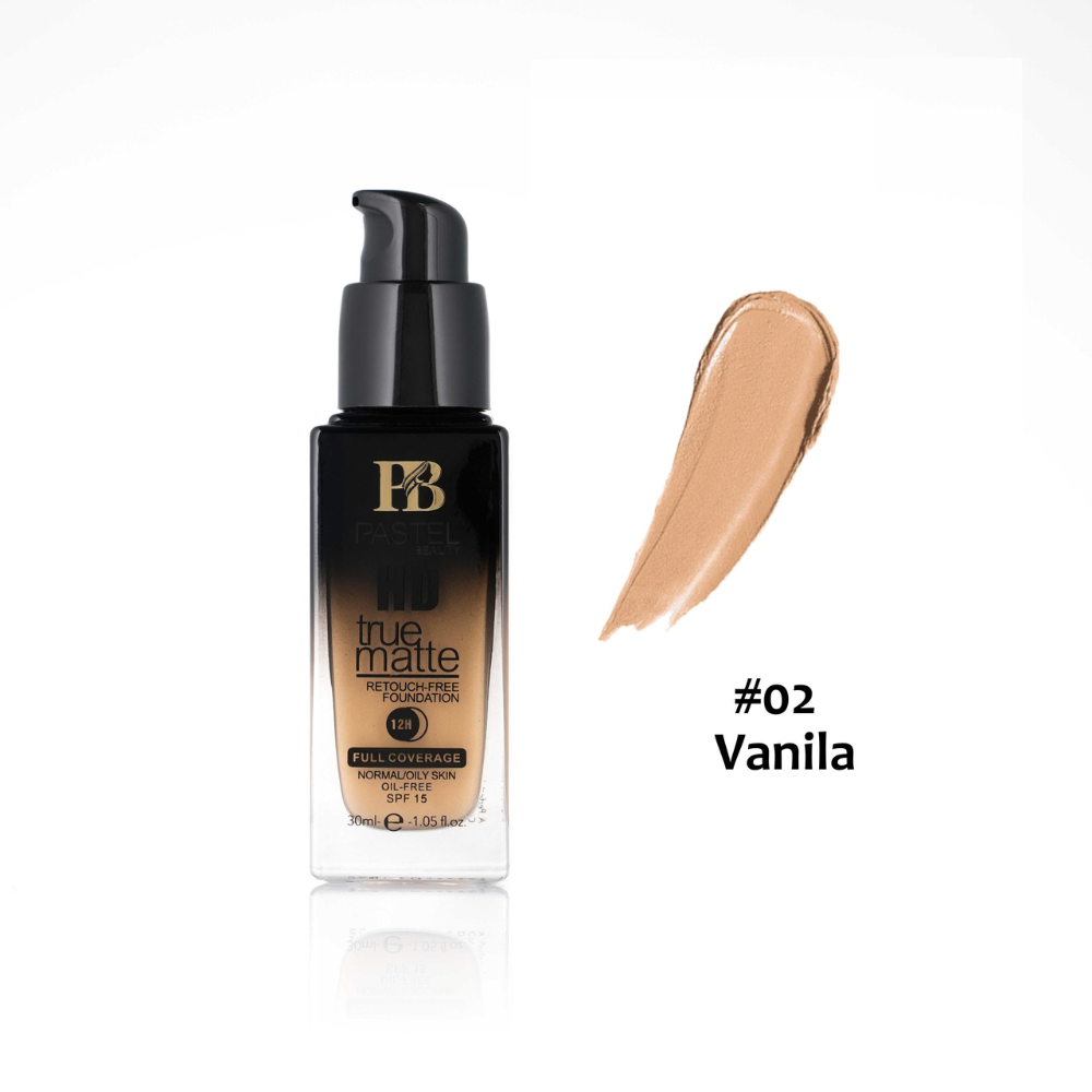 Pastel Beauty HD True Matte Retouch Free Foundation Vanilla 02