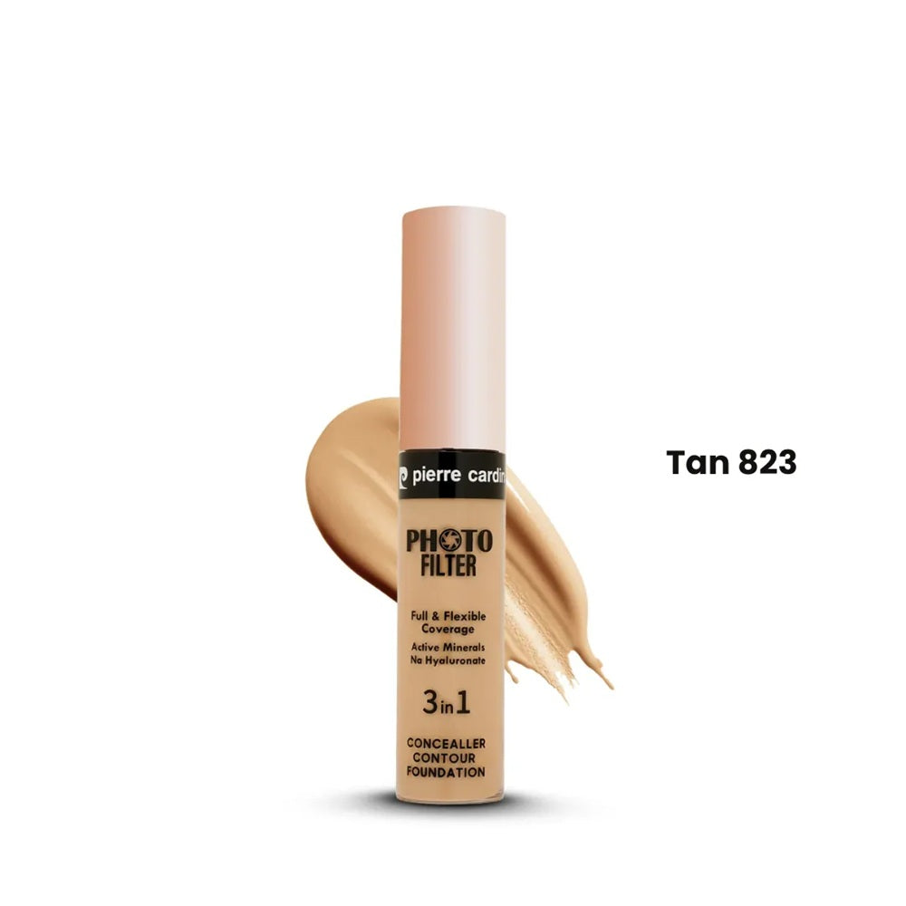Pierre Cardin Photo Filter 3-in-1 Concealer Contour Foundation bottle Tan 823