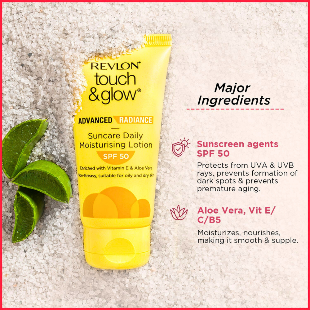 Revlon Touch & Glow Advanced Radiance Sun Care Daily Moisturizing Lotion SPF 50
