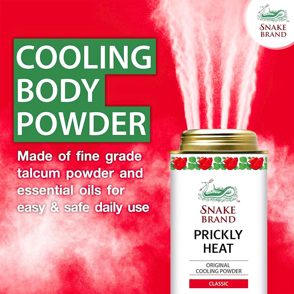Snake Brand Prickly Heat Cooling Powder 140g (BD)