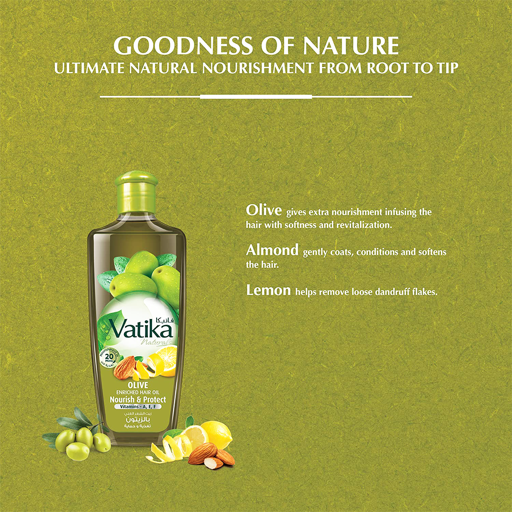 Vatika Olive Enriched Hair Oil Nourish & Protect 300ml