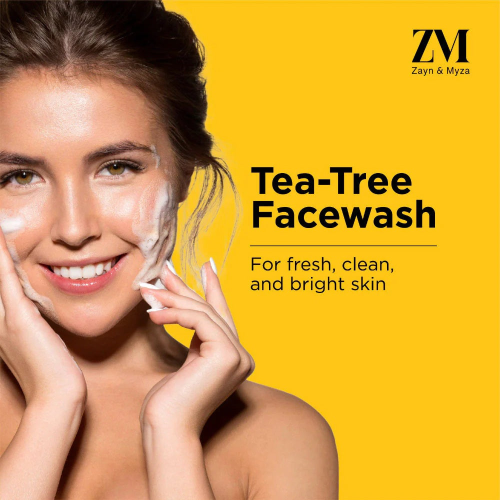 Zayn & Myza Tea Tree & Salicylic Acid Face Wash – Green Tube for Pimple Clearing and Oil Control for fresh, clean and bright skin