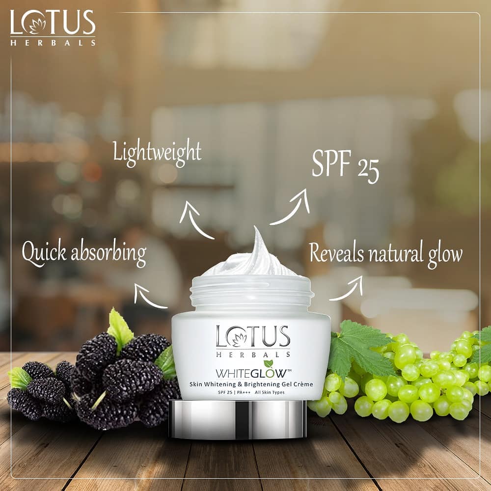 Lotus Herbals Whiteglow Skin Whitening & Brightening Gel Cream 60g
