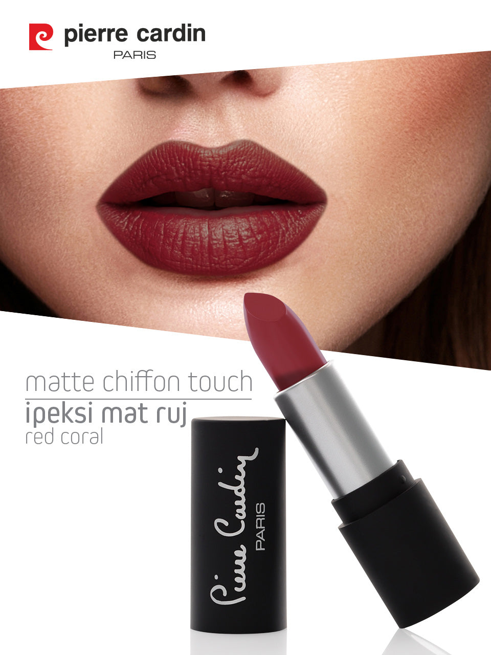 Pierre Cardin Matte Chiffon Touch Lipstick texture