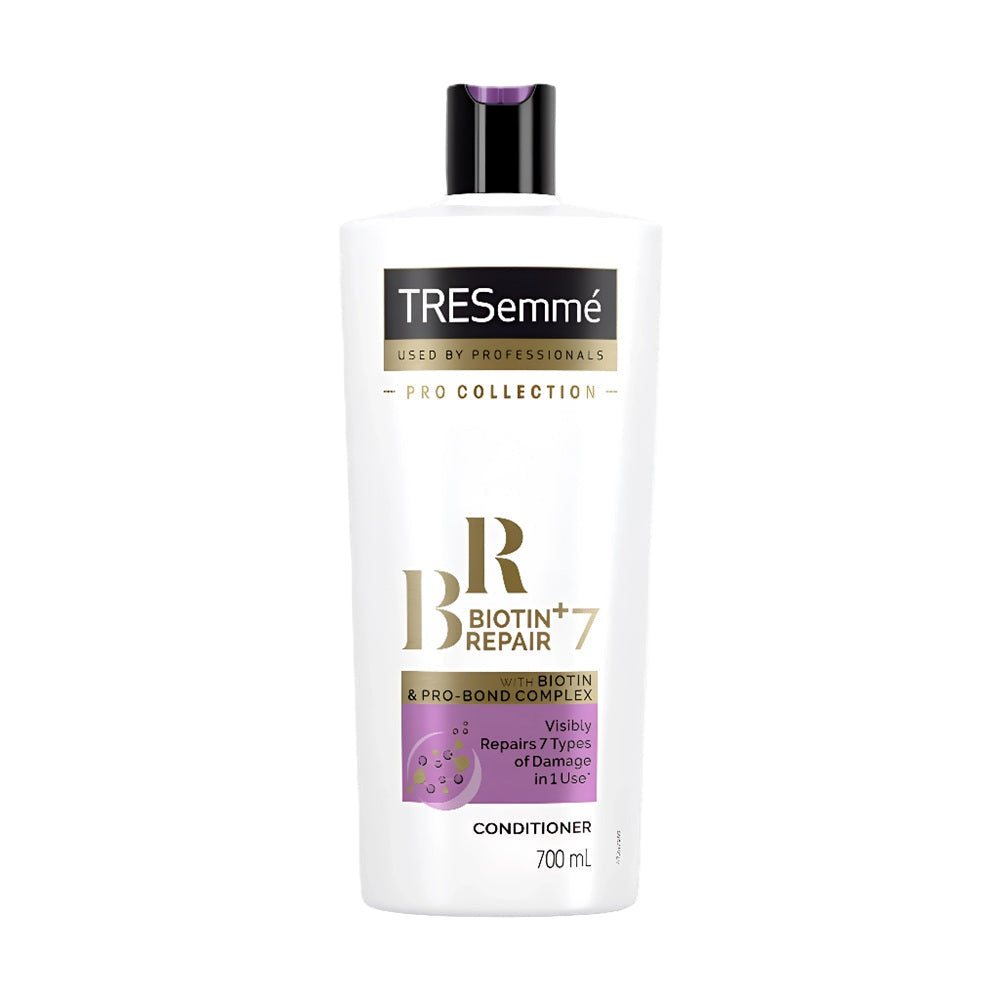 Alt Text: TRESemmé Biotin Repair 7 Conditioner 700ml bottle – Pro Collection with Biotin and Pro-Bond Complex