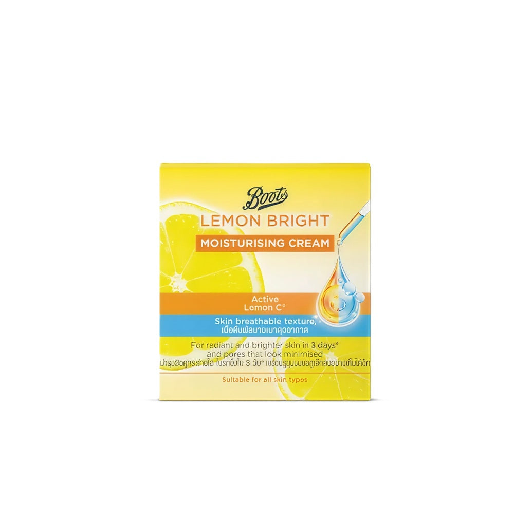 Boots Lemon Bright Moisturising Cream – Hydrating & Brightening Skincare with Lemon Extract

