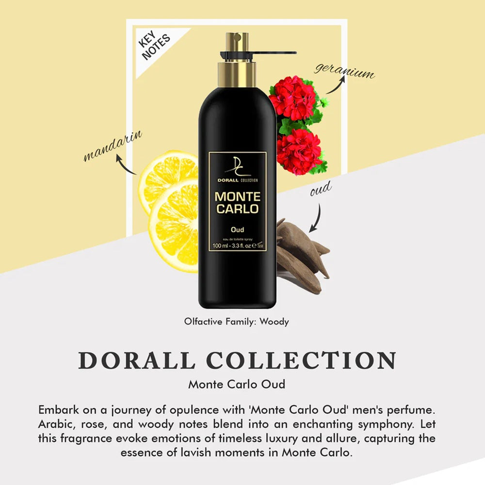 Dorall Collection Monte Carlo Oud Eau De Toilette Spray For Men 100ml
