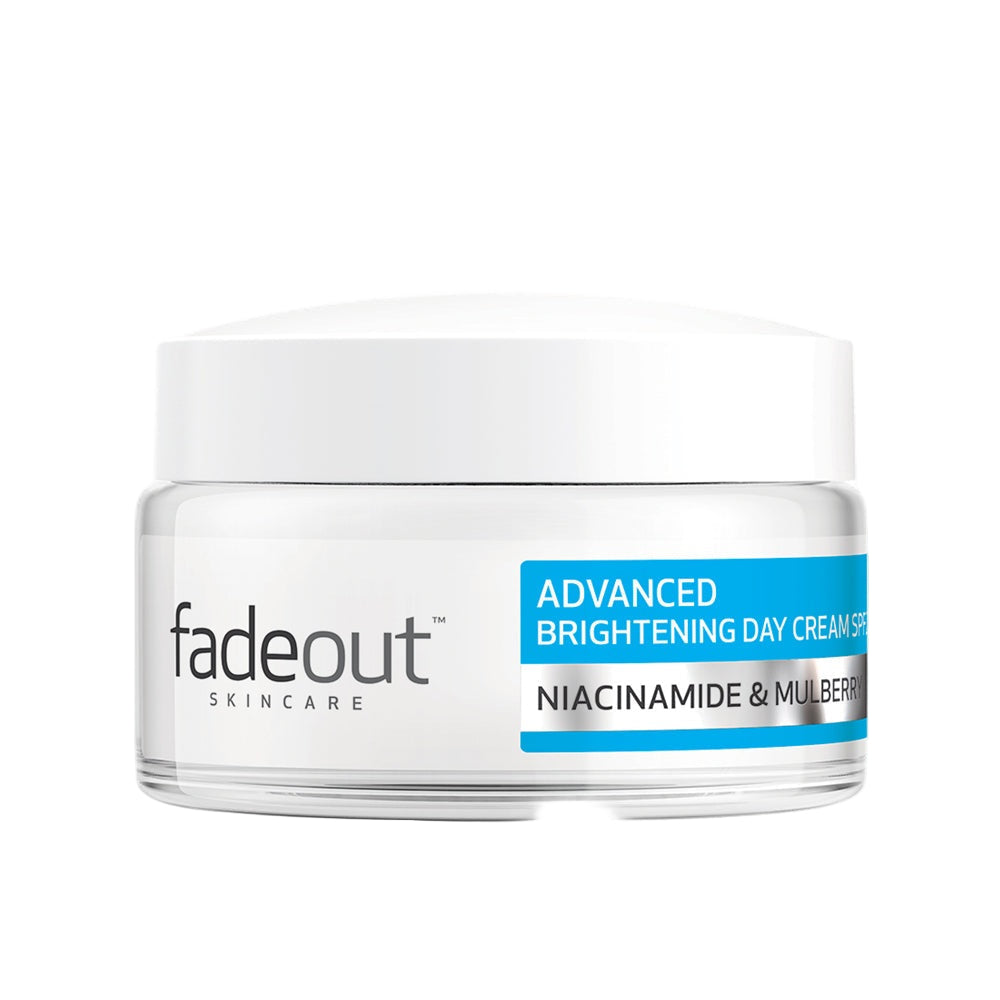 Fade Out Advanced Brightening Day Cream SPF20 with Niacinamide & Mulberry Extract – brightening moisturizer jar