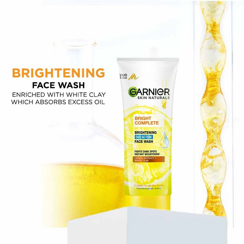 Garnier Bright Complete Brightening Duo Action Face Wash 100ml