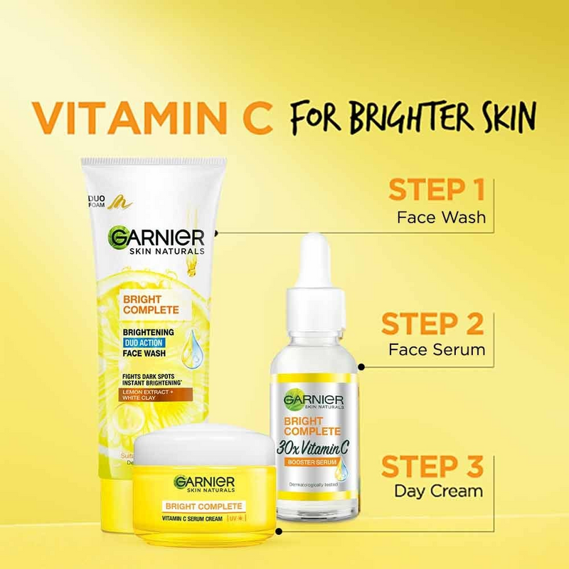 Garnier Bright Complete Brightening Duo Action Face Wash 100ml