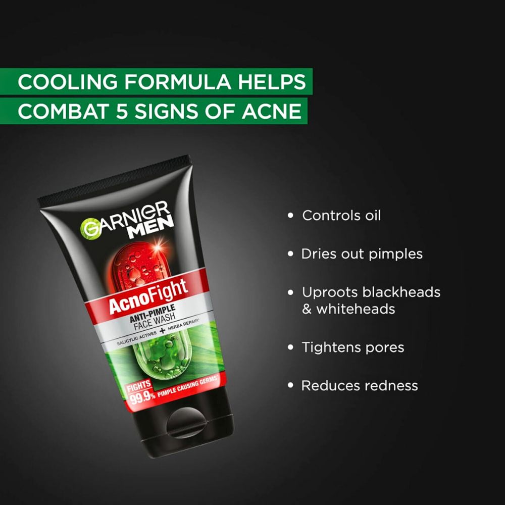 Garnier Men Acno Fight foam scrub with salicylic actives and herba repair