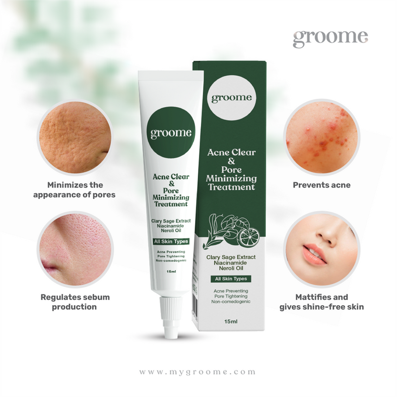 Groome Acne Clear & Pore Minimizing Treatment 15ml