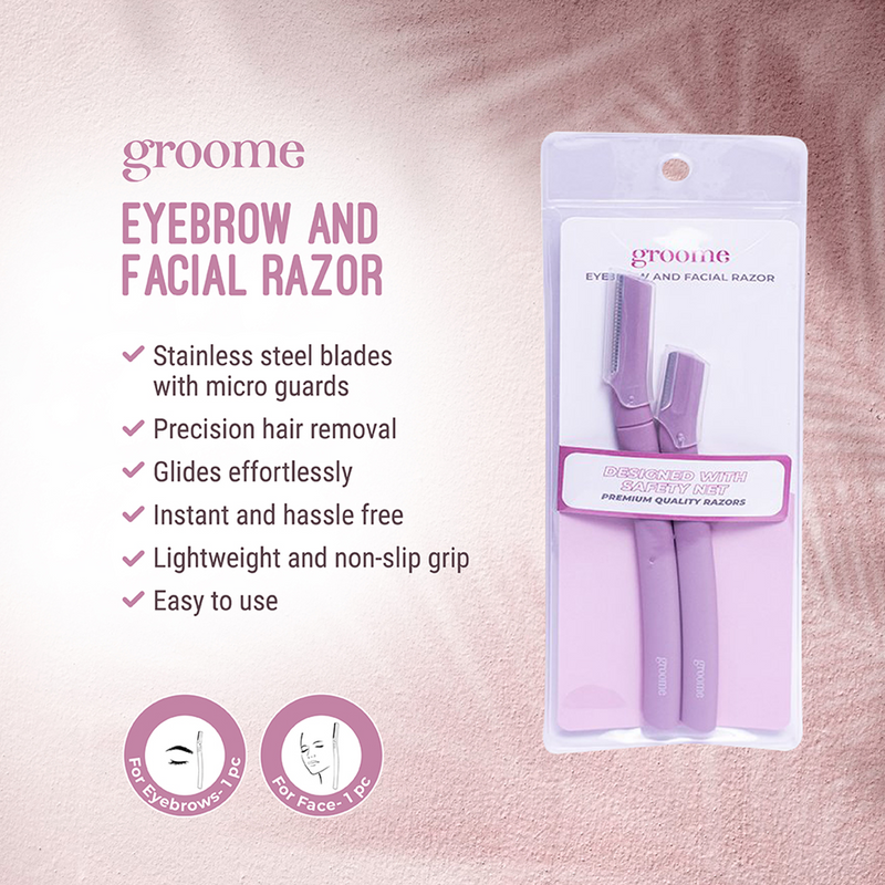 Groome Eyebrow & Facial Razor Light Purple