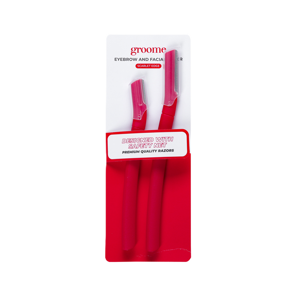 Groome Eyebrow & Facial Razor Red