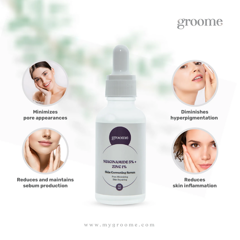 Groome Niacinamide 5% + Zinc 1% Skin Correcting Serum 30ml