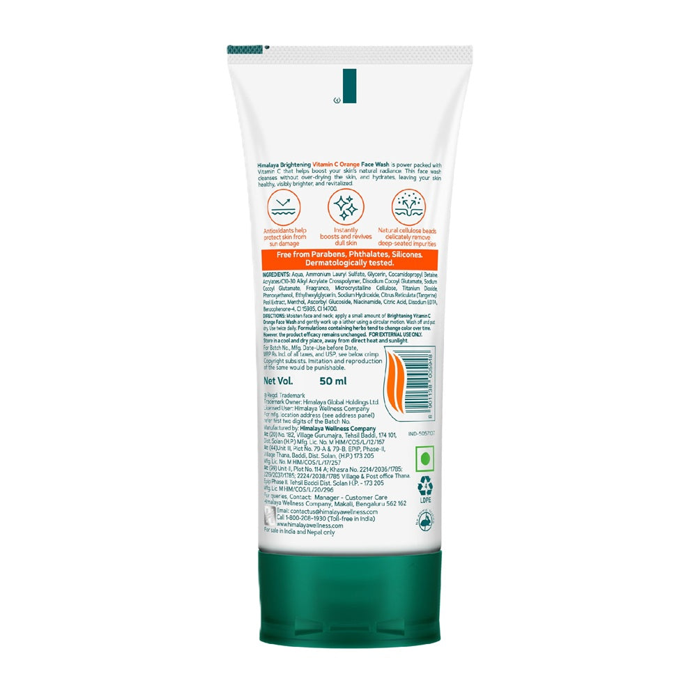 Himalaya Brightening Vitamin C Orange Face Wash – Gentle Daily Cleanser 100ml