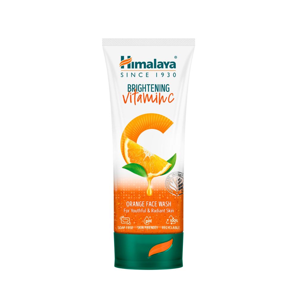 Himalaya Brightening Vitamin C Orange Face Wash – Gentle Daily Cleanser with Orange Extract

