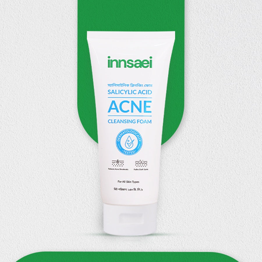 Innsaei anti-acne cleansing foam product for clear skin