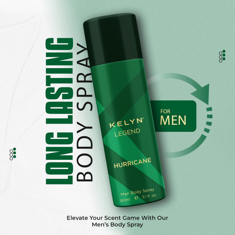 Kelyn Legend Hurricane Deodorant Body Spray For Men 150ml