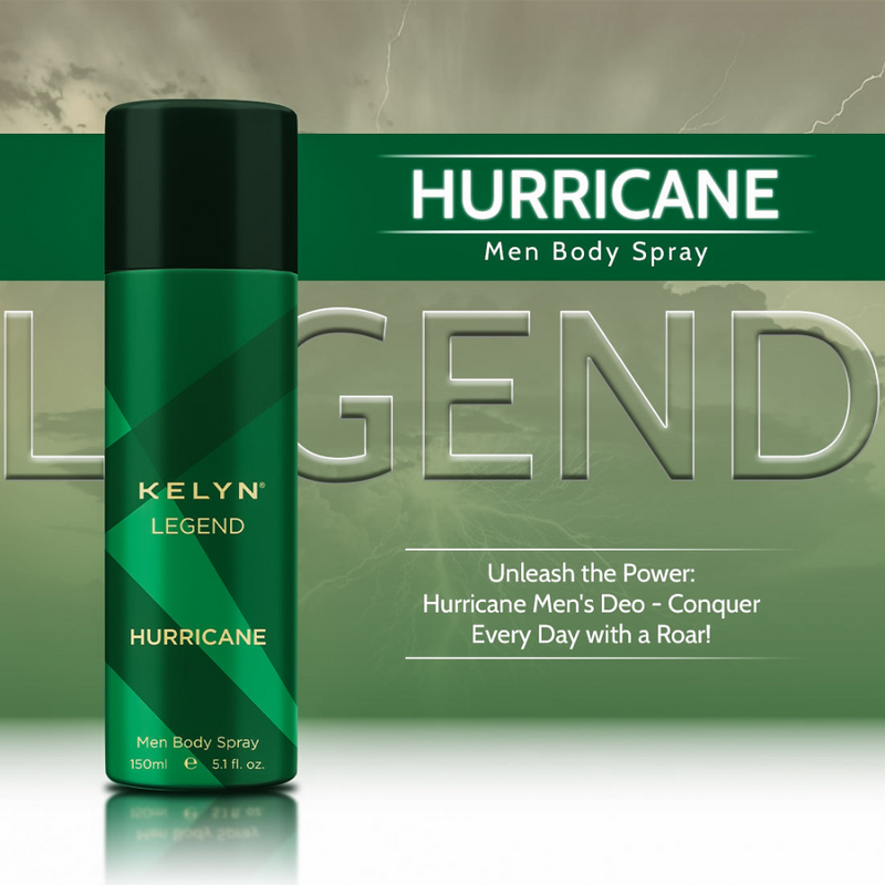 Kelyn Legend Hurricane Deodorant Body Spray For Men 150ml