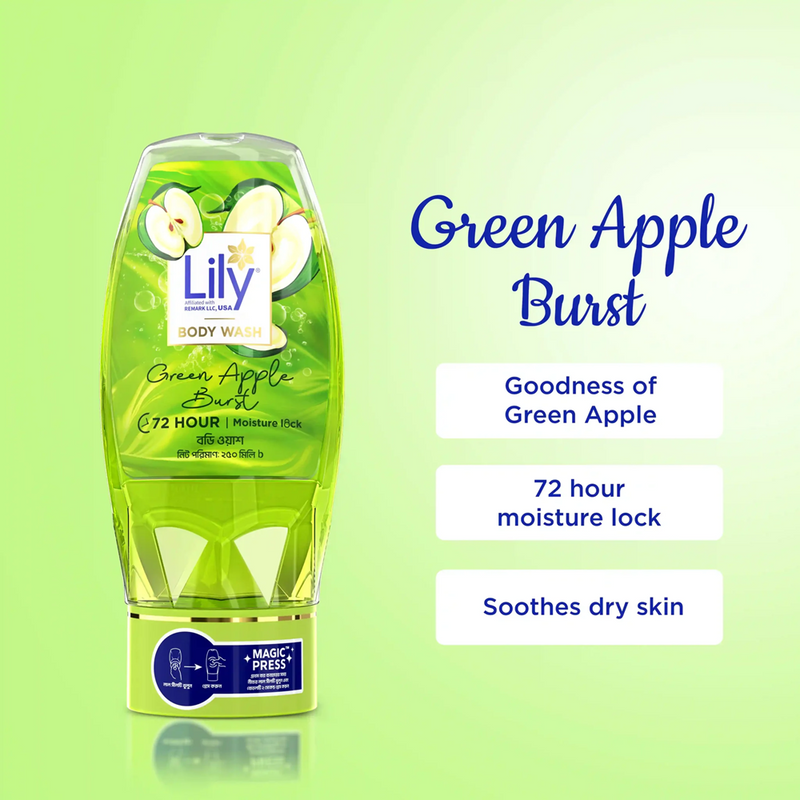 Lily Green Apple Burst Body Wash 250ml