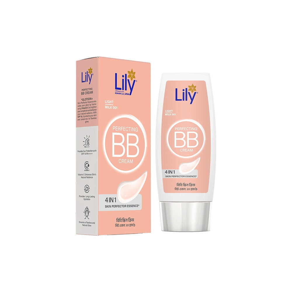 Lily Perfecting BB Cream Light Milk 001 | 4-in-1 BB Cream with SPF 15, Vitamin C & Natural Coverage

