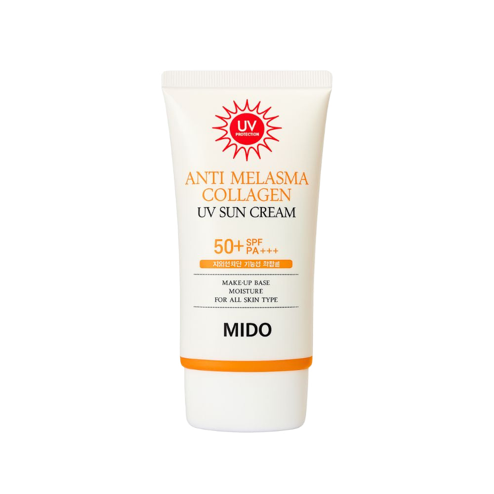 MIDO Anti Melasma Collagen UV Sun Cream SPF 50+ PA+++ tube with box – brightening, anti-melasma, moisturizing, and UV protection cream for all skin types