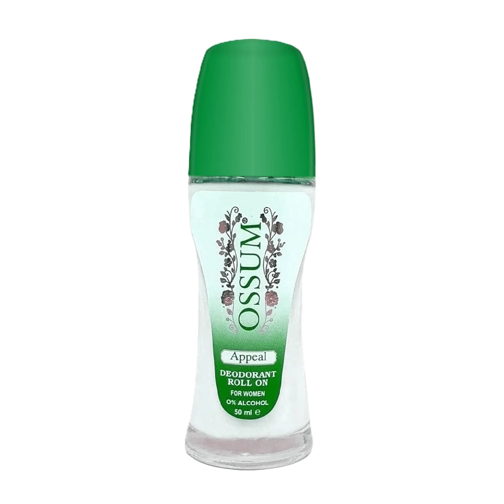 Ossum Appeal Deodorant Roll On for Women, 50ml, green cap, 0% alcohol 