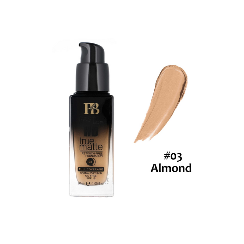 Pastel Beauty HD True Matte Retouch Free Foundation  Almond 03