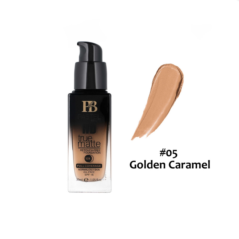 Pastel Beauty HD True Matte Retouch Free Foundation Golden Caramel 05