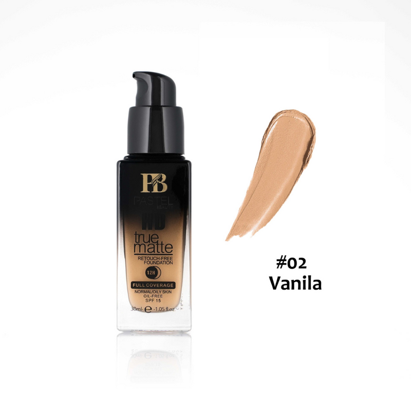 Pastel Beauty HD True Matte Retouch Free Foundation  Vanilla 02