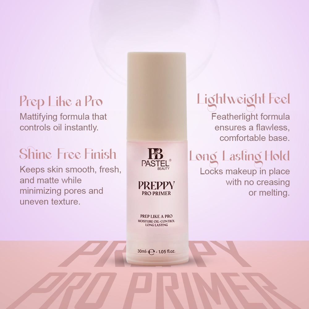 Pastel Beauty Preppy Pro Primer – with products description 


