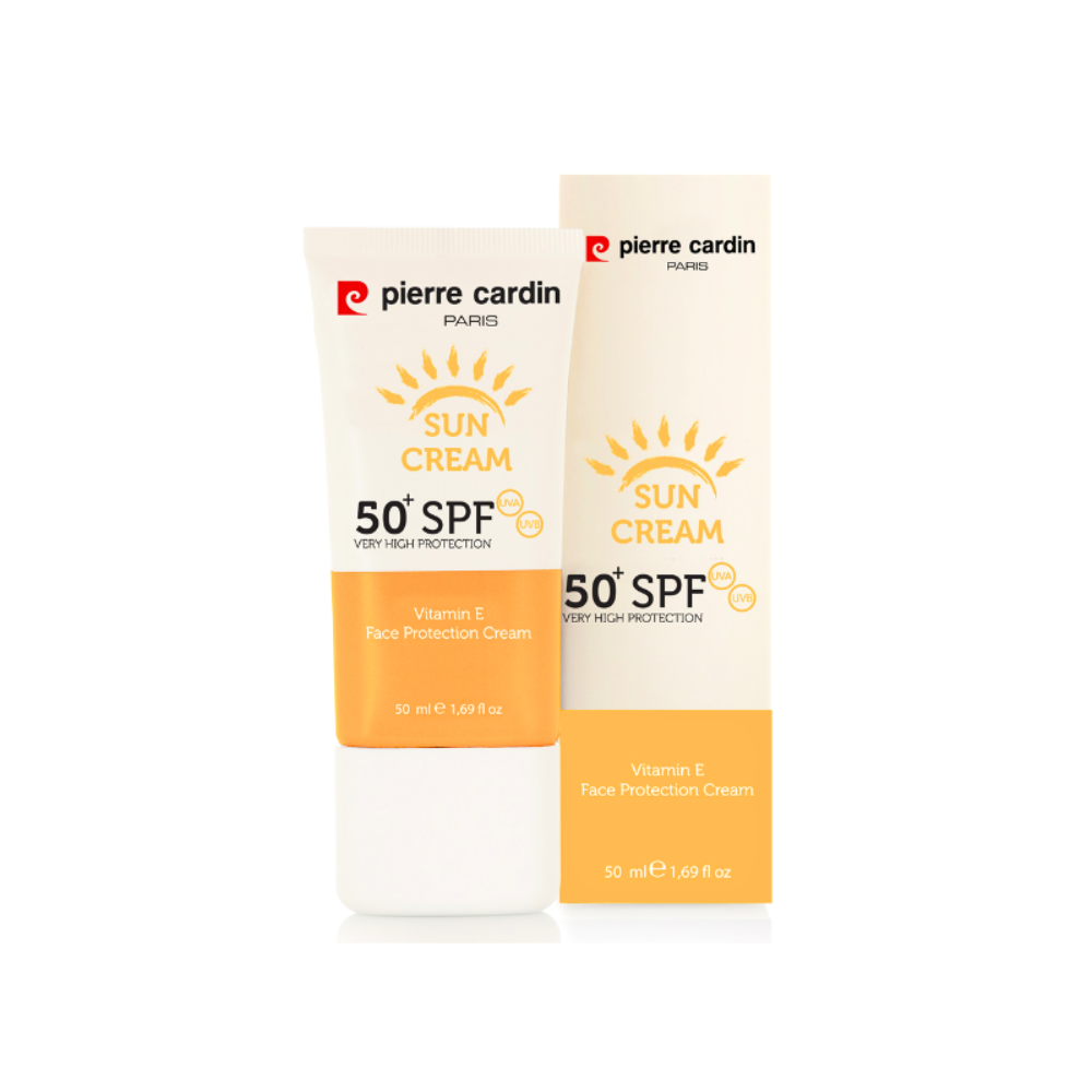 Lightweight Pierre Cardin face sunscreen enriched with Vitamin E and Glycerin