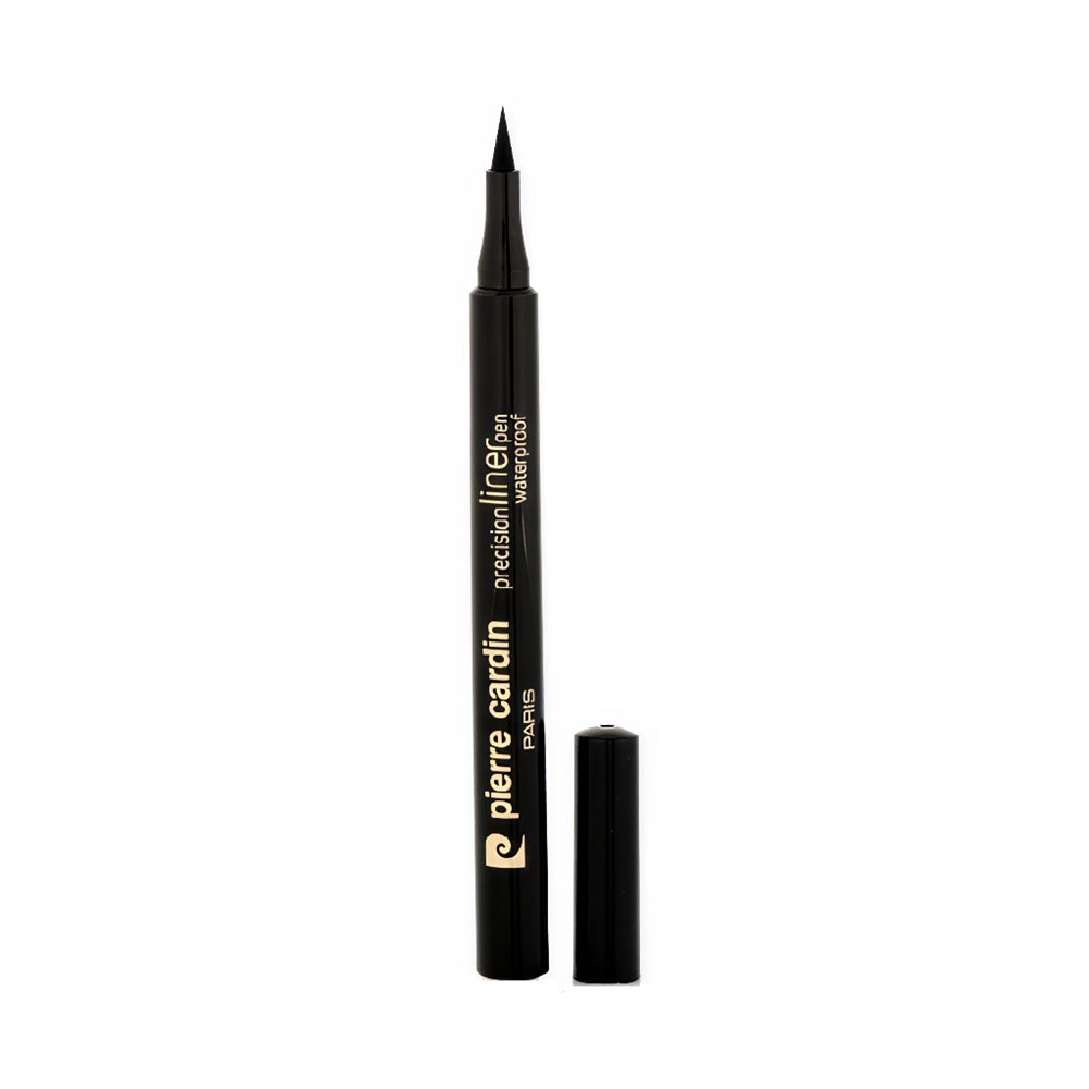 Pierre Cardin Precision Line Waterproof Eyeliner Pen in Black – Cap Off Showing Felt Tip

