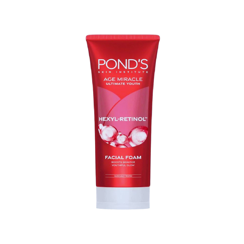 Pond’s Age Miracle Ultimate Youth Hexyl-Retinol Facial Foam red tube cleanser for youthful glow
