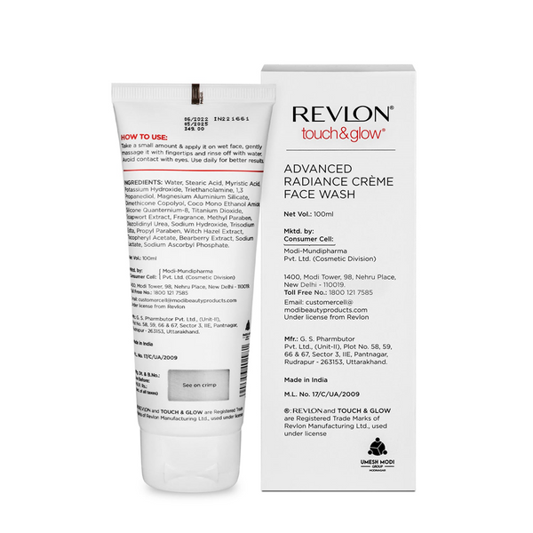 Revlon Touch & Glow Advanced Radiance Crème Face Wash 100ml