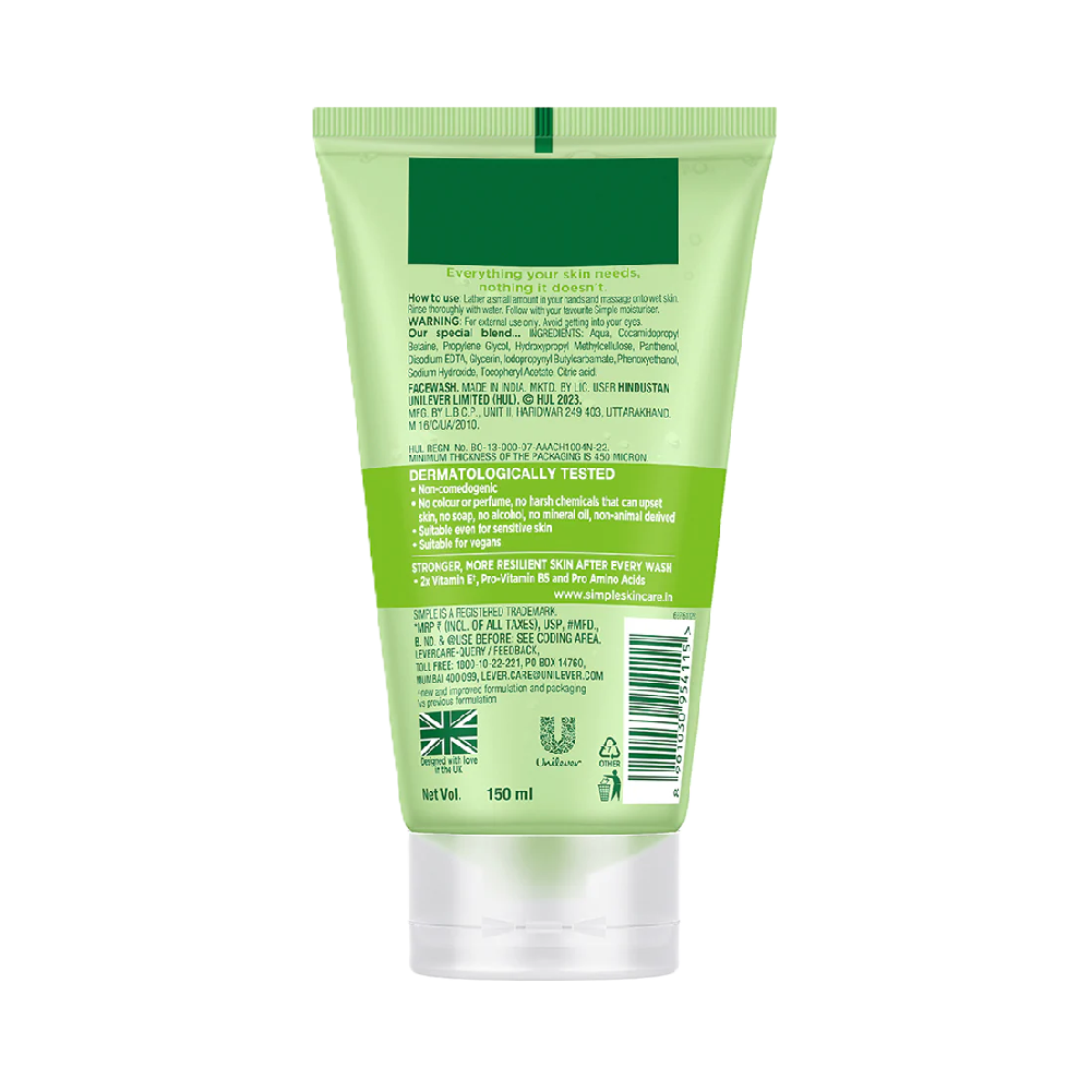 Simple Refreshing Face Wash hydrated skin