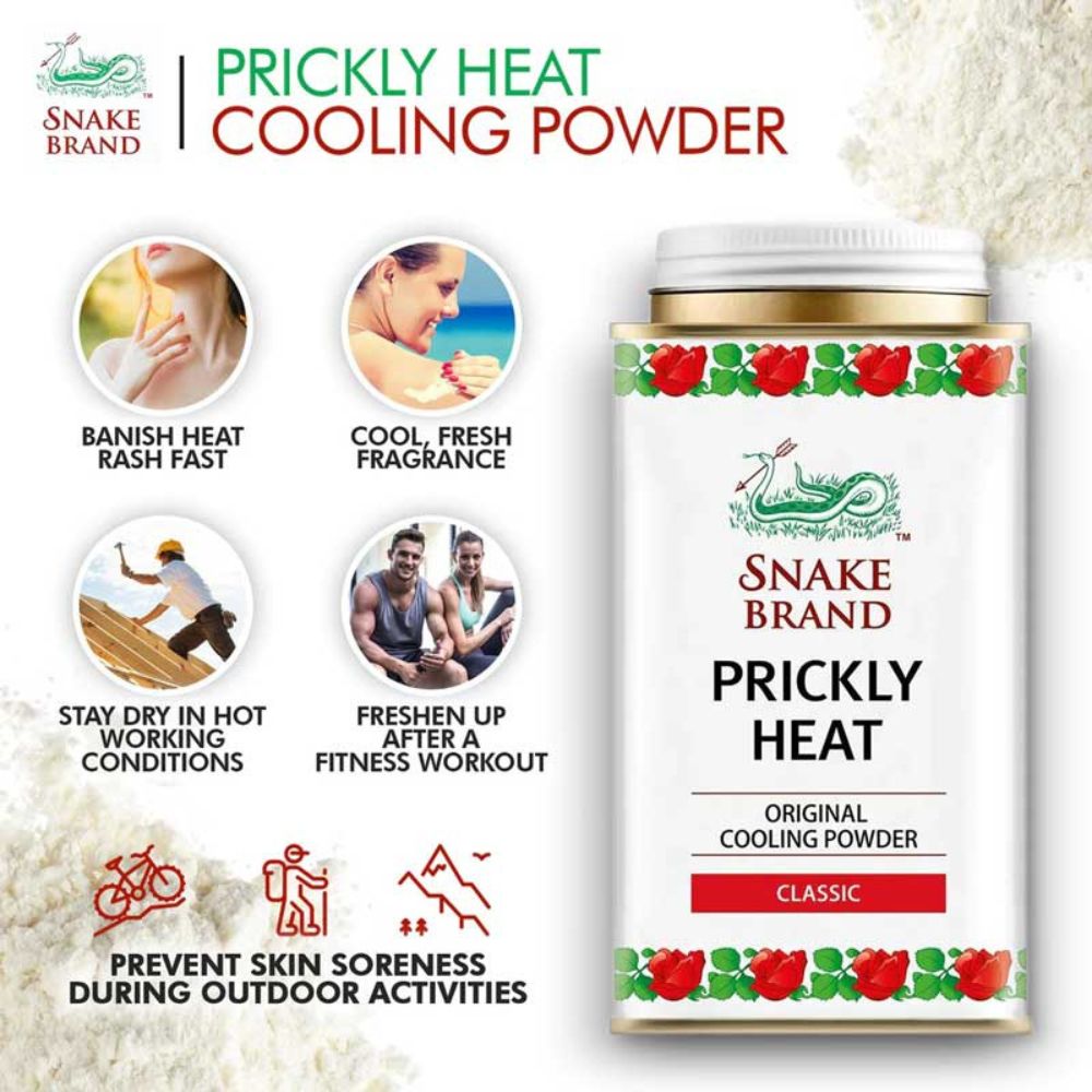 Snake Brand Prickly Heat Cooling Powder 140g (BD)