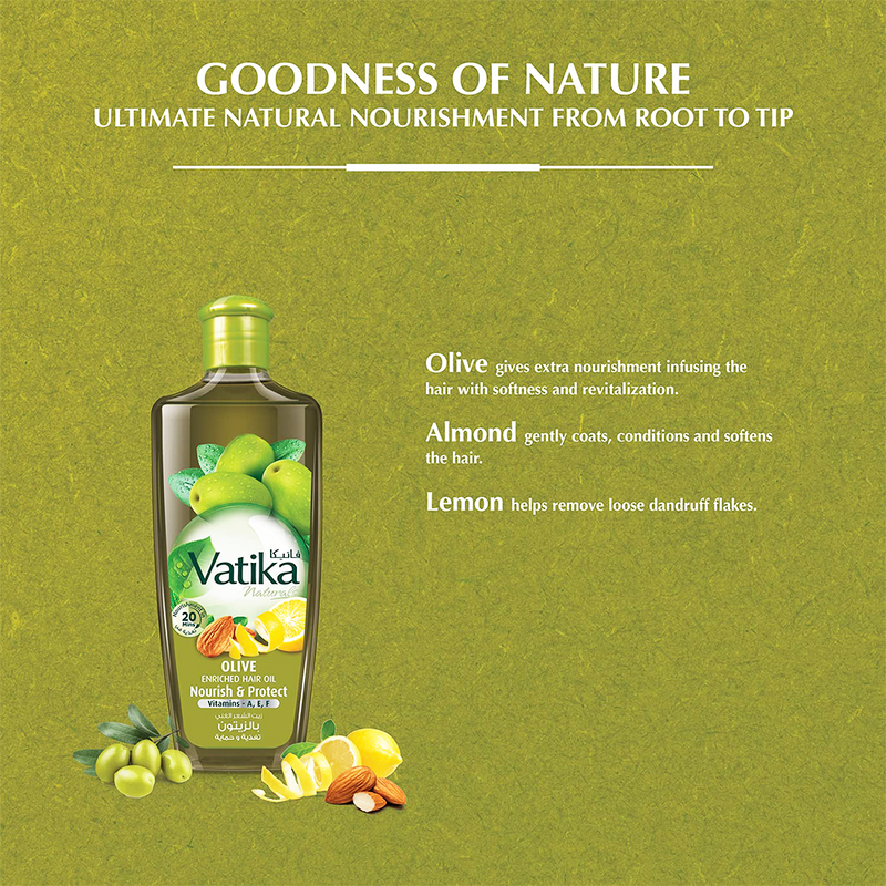 Vatika Olive Enriched Hair Oil Nourish & Protect 300ml