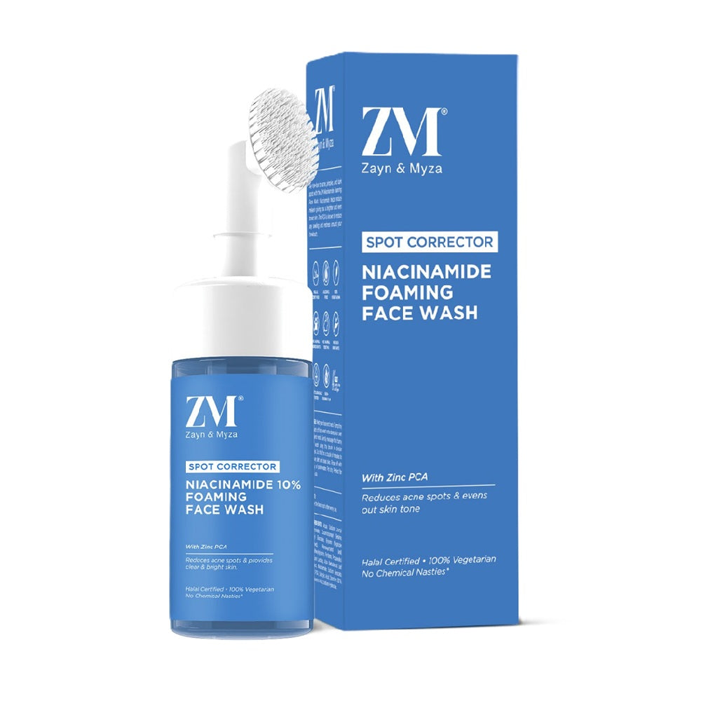 Zayn & Myza Niacinamide 10% Foaming Face Wash – Spot Corrector with Zinc PCA and Silicone Brush

