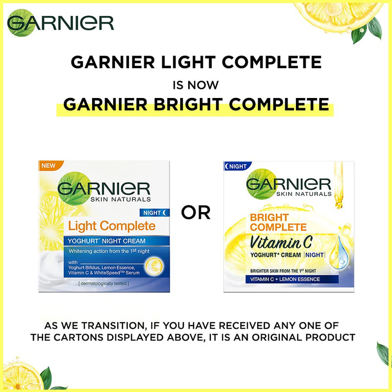 Garnier Bright Complete Vitamin C Yoghurt Night Cream 40ml BD